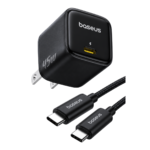 Baseus GaN6 45W USB-C PD Fast Charger – Type-C to Type-C Cable Included (CCGAN45SECC)
