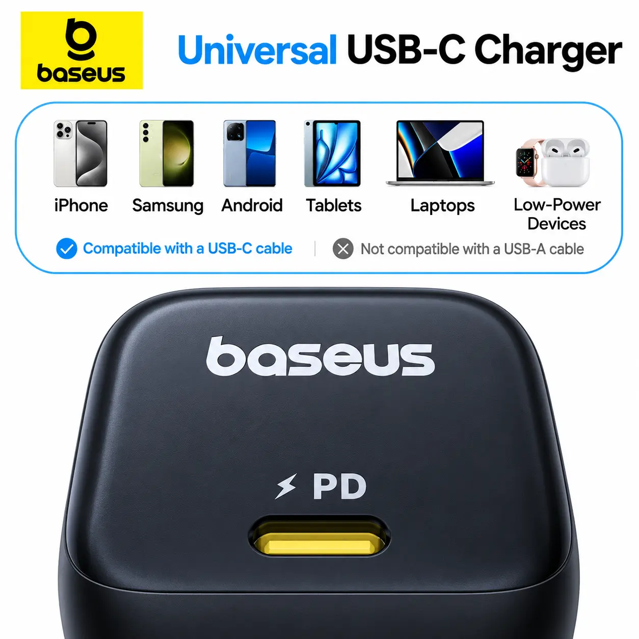Baseus 45W GaN6 Type-C Fast Charger (CCGAN45SECC)