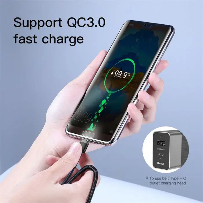 Baseus Cafule Series Type-C to Type-C 60W PD2.0 Fast Charging Cable in Black
