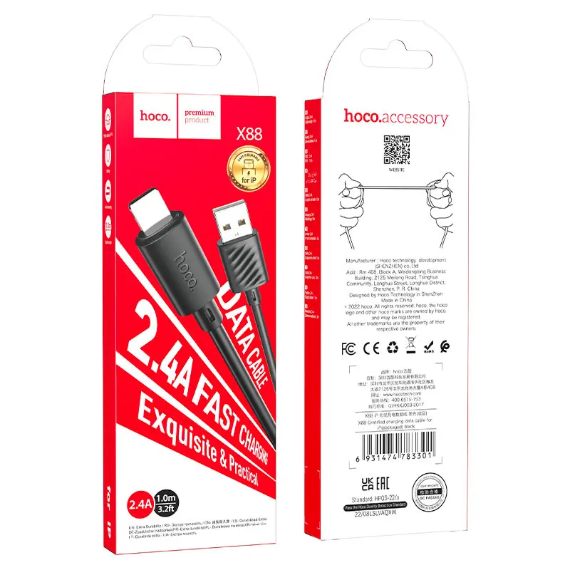 Hoco X88 USB to Lightning Fast Charging Cable