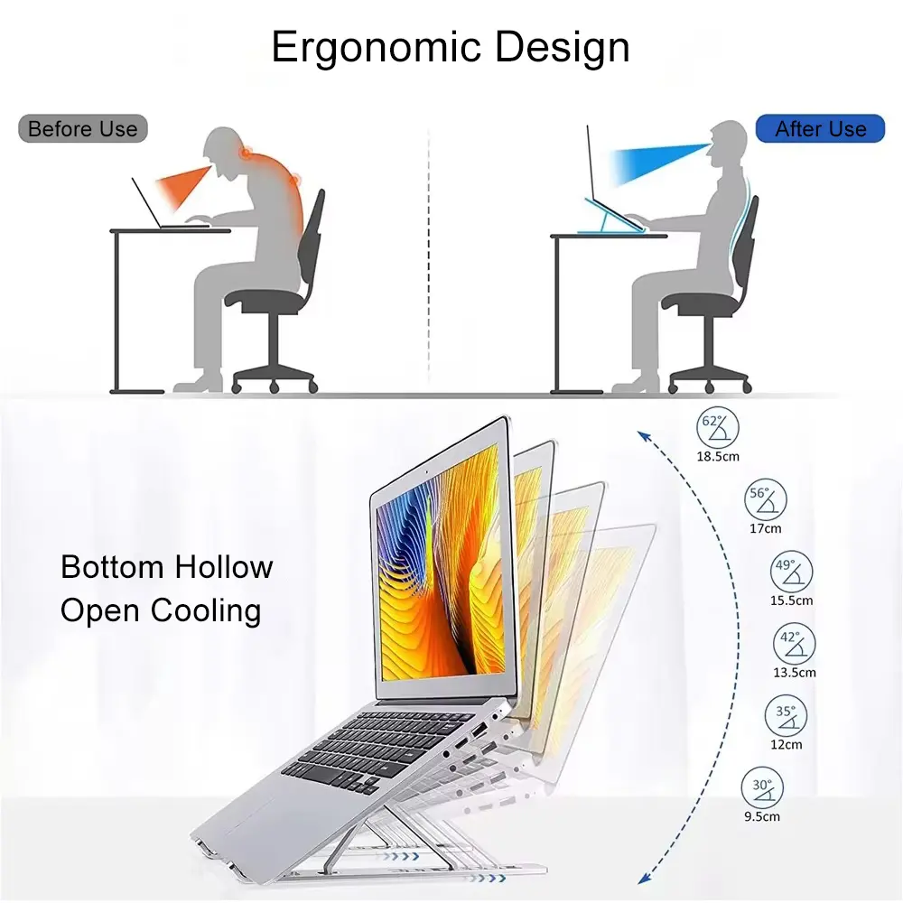 Premium Adjustable Aluminum Laptop Stand Holder