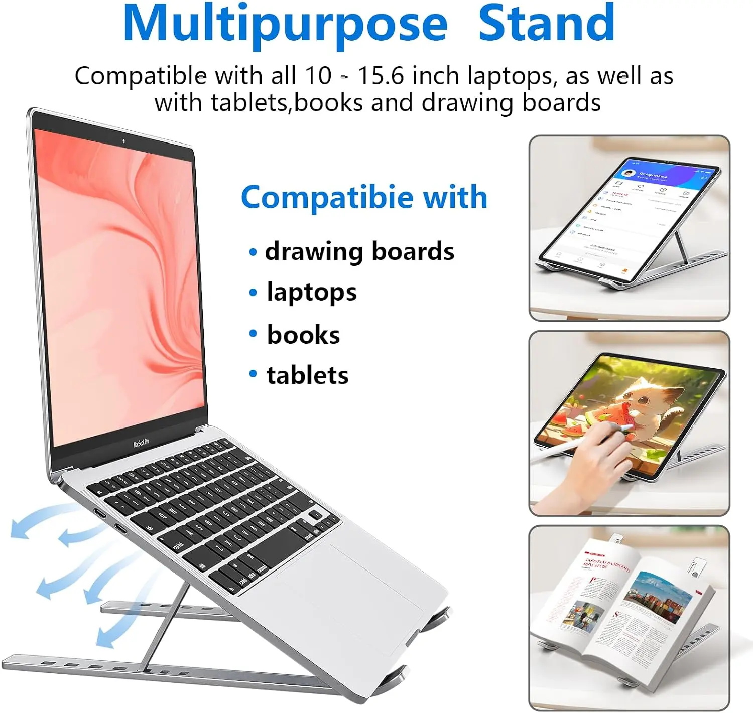 Premium Adjustable Aluminum Laptop Stand Holder