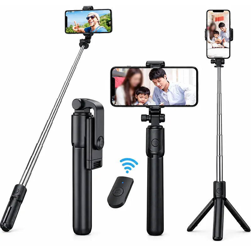 XT-02 Bluetooth Selfie Stick Tripod with 360 Degree Rotation and Wireless Remote